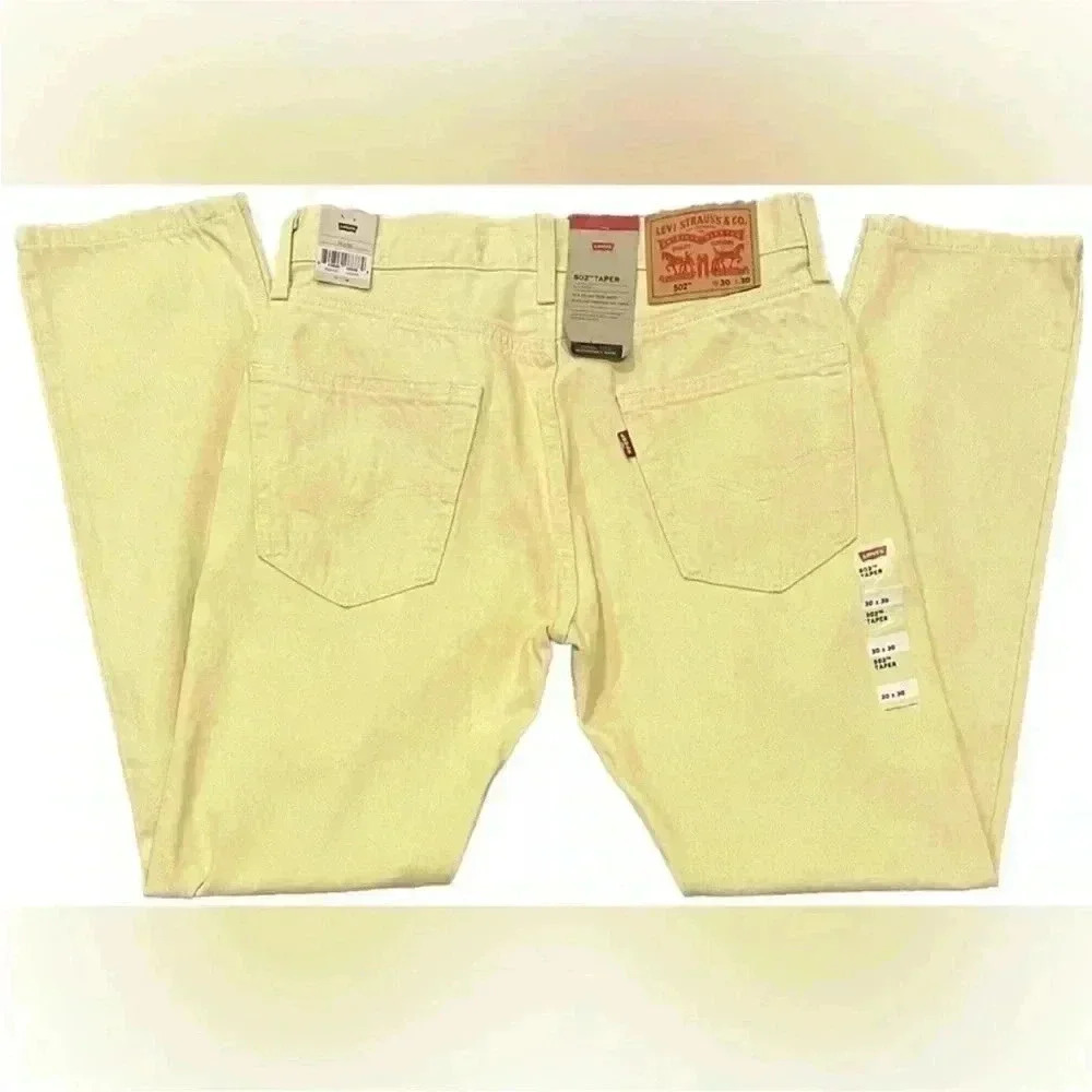 NWT Levi’s 502 Taper Yellow Wash Denim Jeans Mens Size 30x30